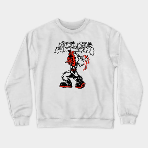 Gulch Impenetrable Cerebral Fortress Demon Warrior Crewneck Sweatshirt by gloriaroge